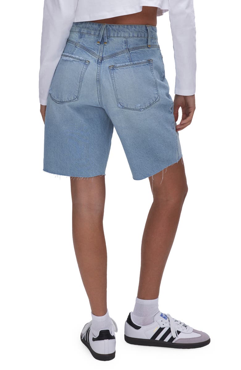 Good American 90s Good High Waist Denim Bermuda Shorts, Alternate, color,