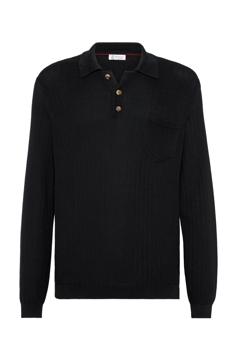 Brunello Cucinelli Long sleeve polo, Main, color, 