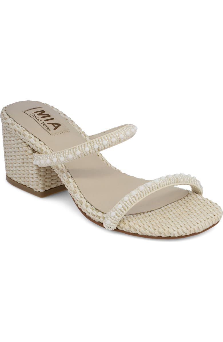 MIA Sabella Embellished Sandal, Main, color, Bone Beads