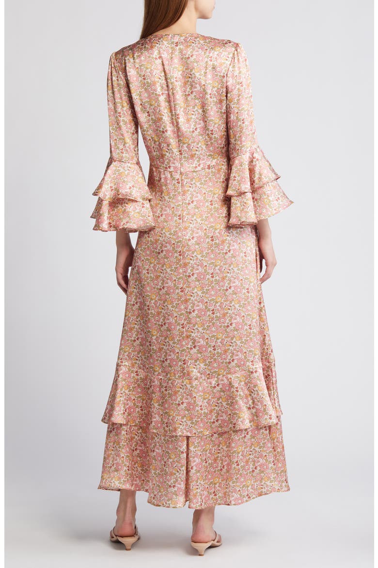 Gala Floral Tiered Silk Maxi Dress (Nordstrom Exclusive), Alternate, color, PINK