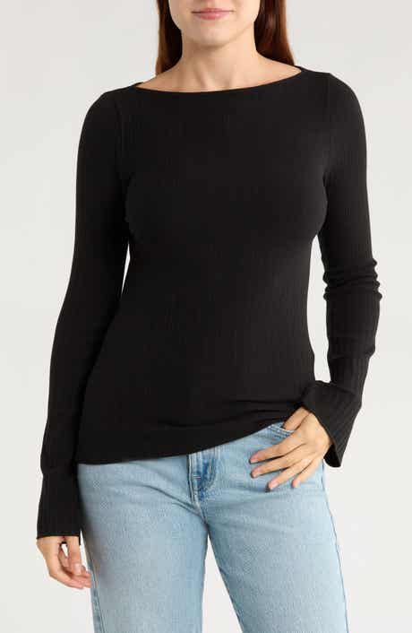 Madewell Boat Neck Long Sleeve Rib Top