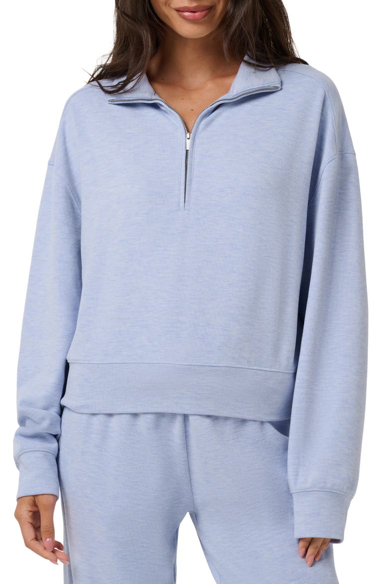 Cloud Half-Zip Pullover, Main, color, HEATHER ENGLISH MANOR
