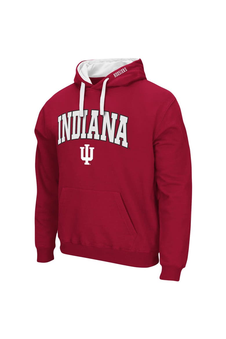 Men's Colosseum Crimson Indiana Hoosiers Big & Tall Arch & Logo 2.0 Pullover Hoodie, Alternate, color, Crimson
