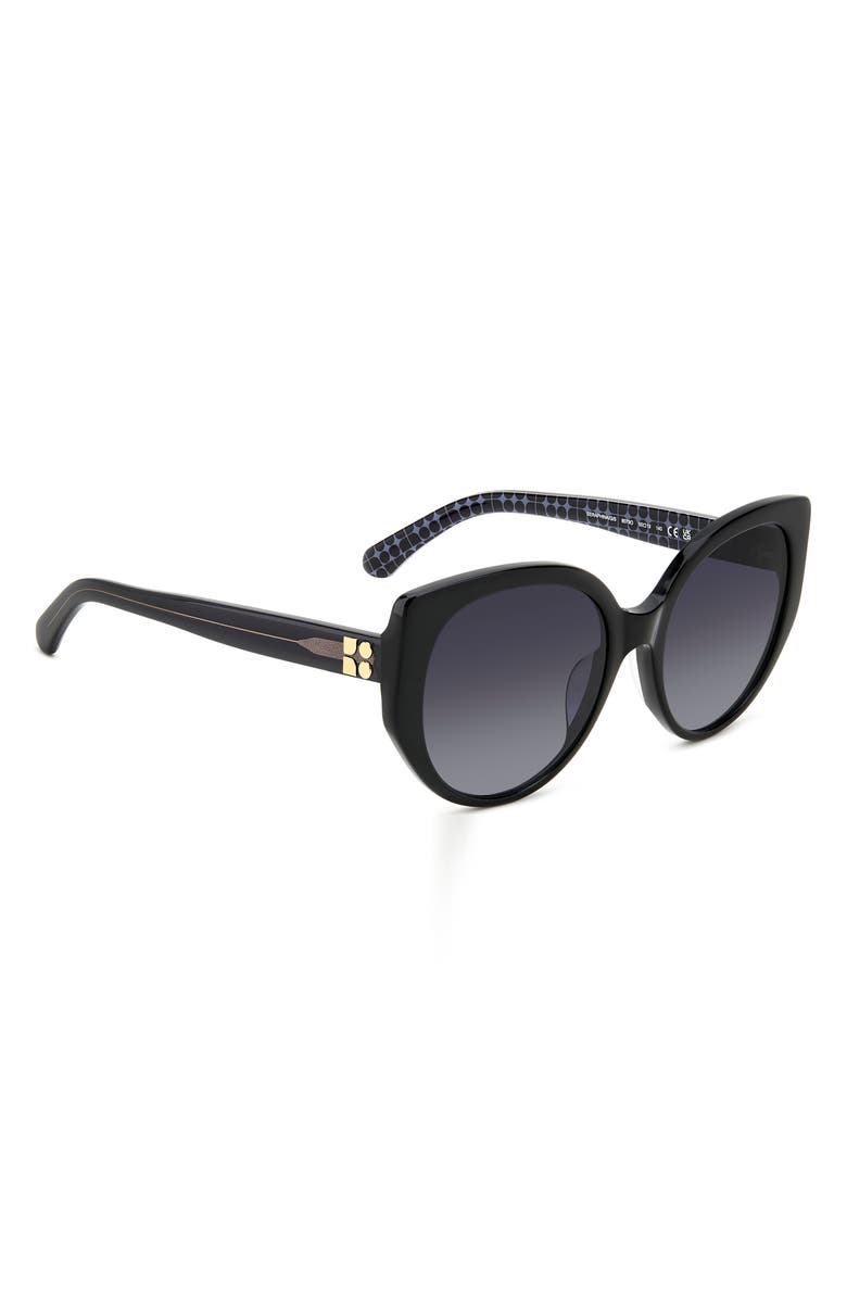 Kate Spade New York seraphina 55mm gradient round sunglasses, Alternate, color, Black/ Grey Shaded