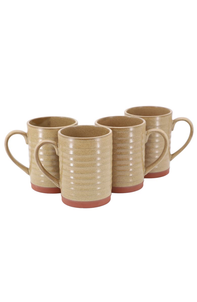 Gibson Home Terra Bella 4 Piece 18.5 Ounce Terracotta Mug Set, Main, color, Beige
