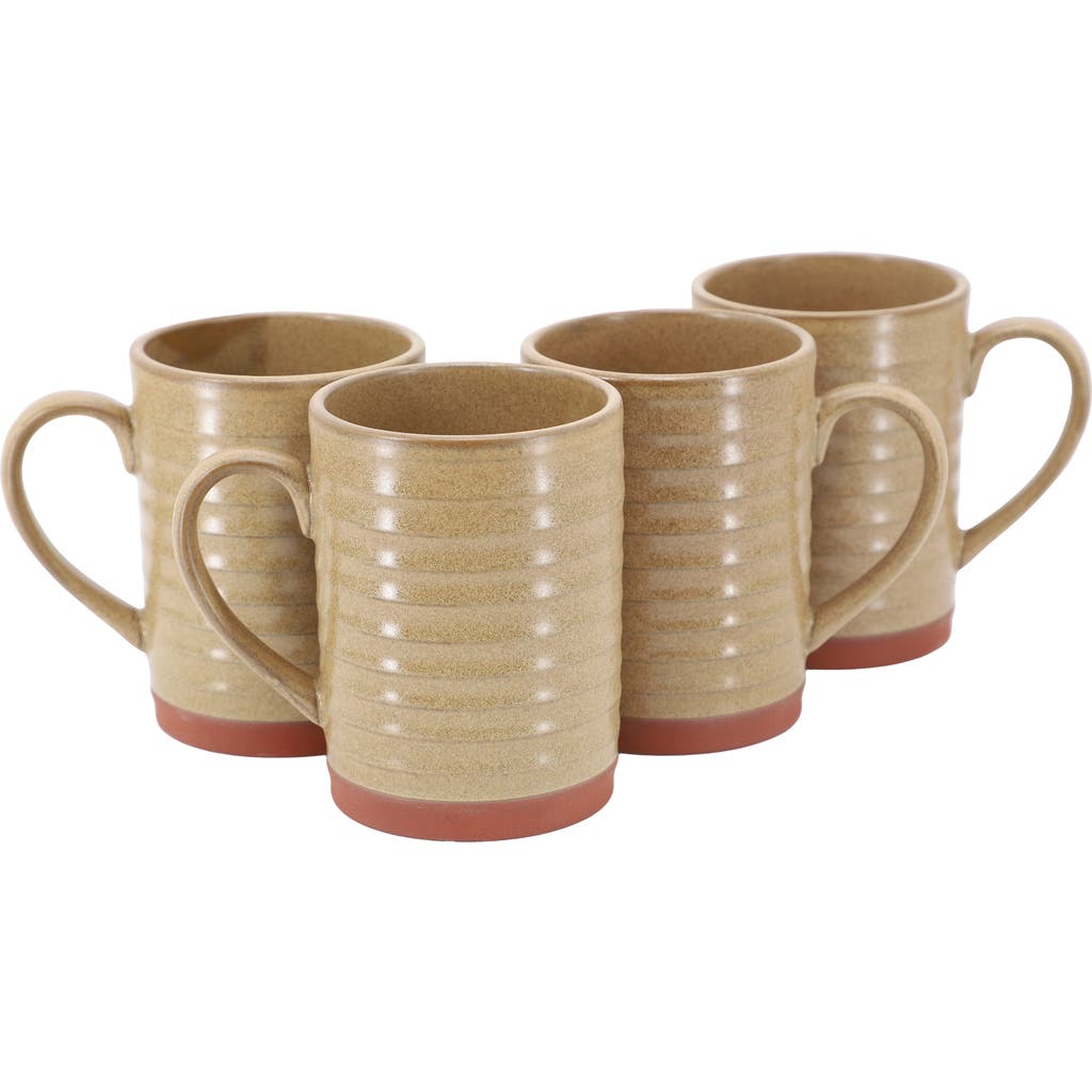 Gibson Home Terra Bella 4 Piece 18.5 Ounce Terracotta Mug Set In Brown