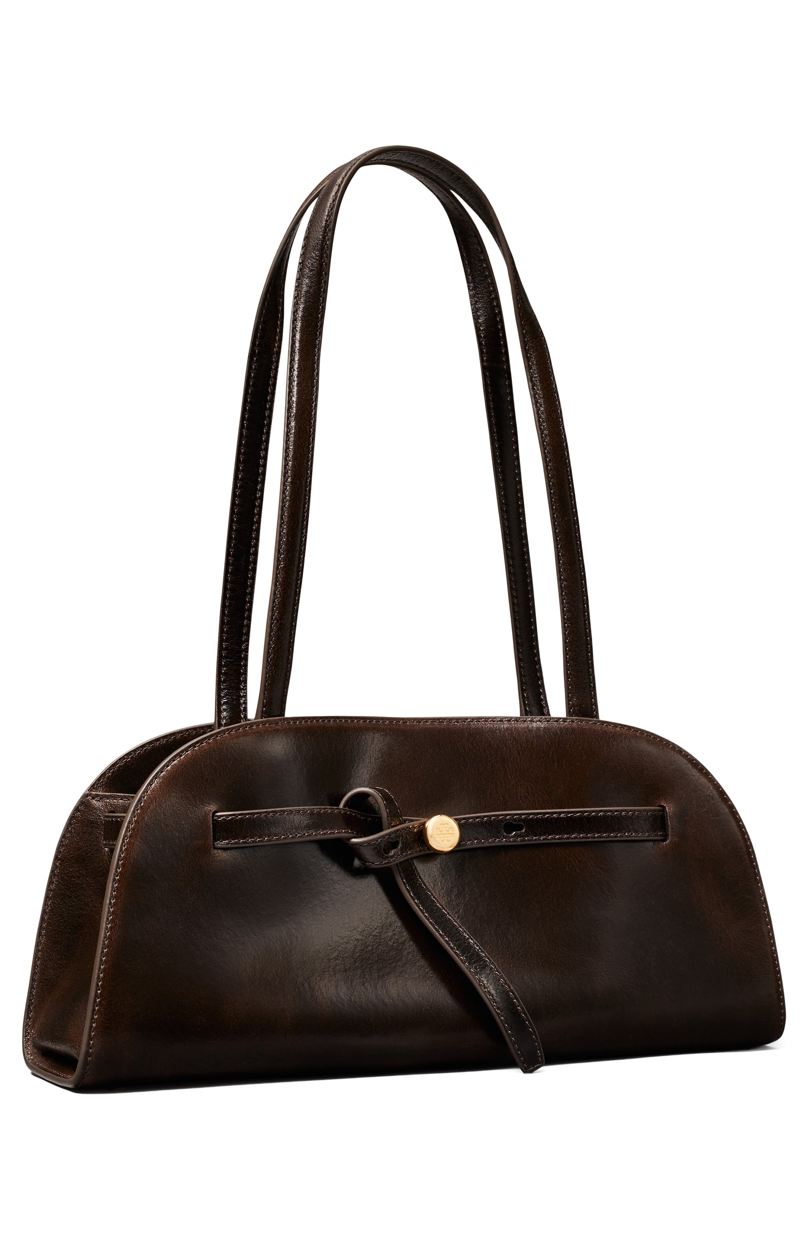Romy Suede Bauletto Shoulder Bag, Alternate, color, DARK ROAST