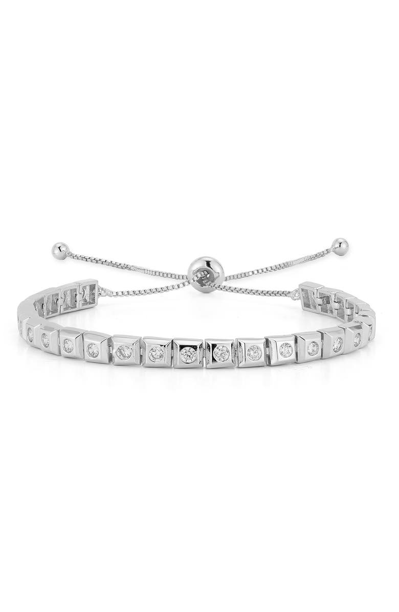 CHLOE AND MADISON Cubic Zirconia Square Bracelet, Main, color,