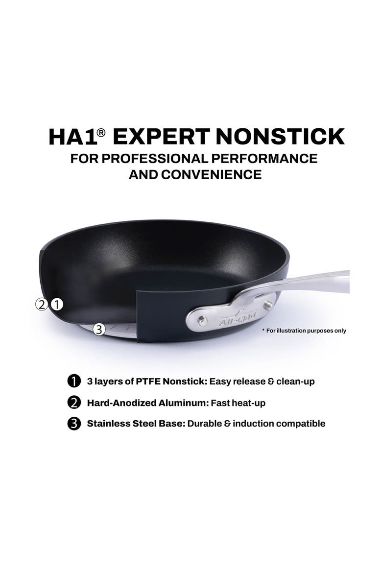 HA1 Expert Hard Anodized Nonstick 5-Piece Cookware Set, Alternate, color, BLACK