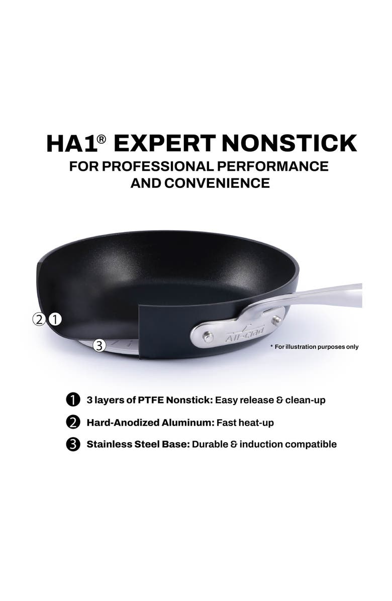 All-Clad HA1 Expert Hard Anodized Nonstick 5-Piece Cookware Set, Alternate, color, Black