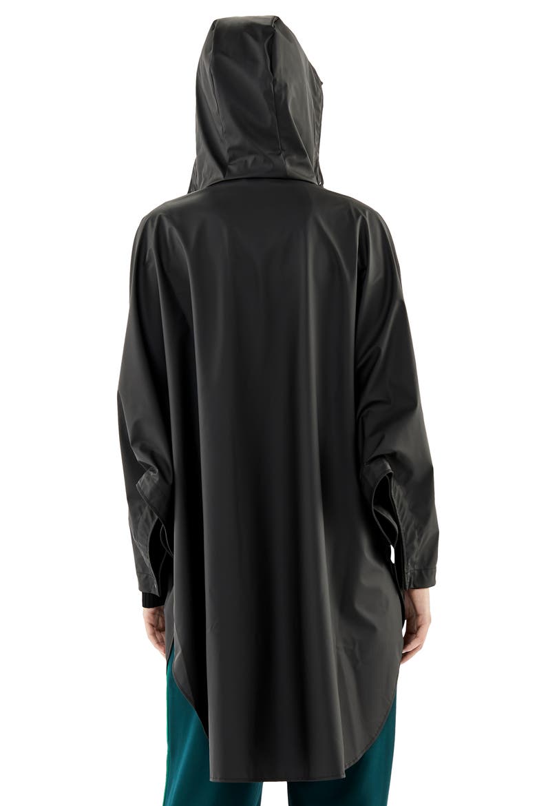 Waterproof Hooded Rain Poncho, Alternate, color, BLACK