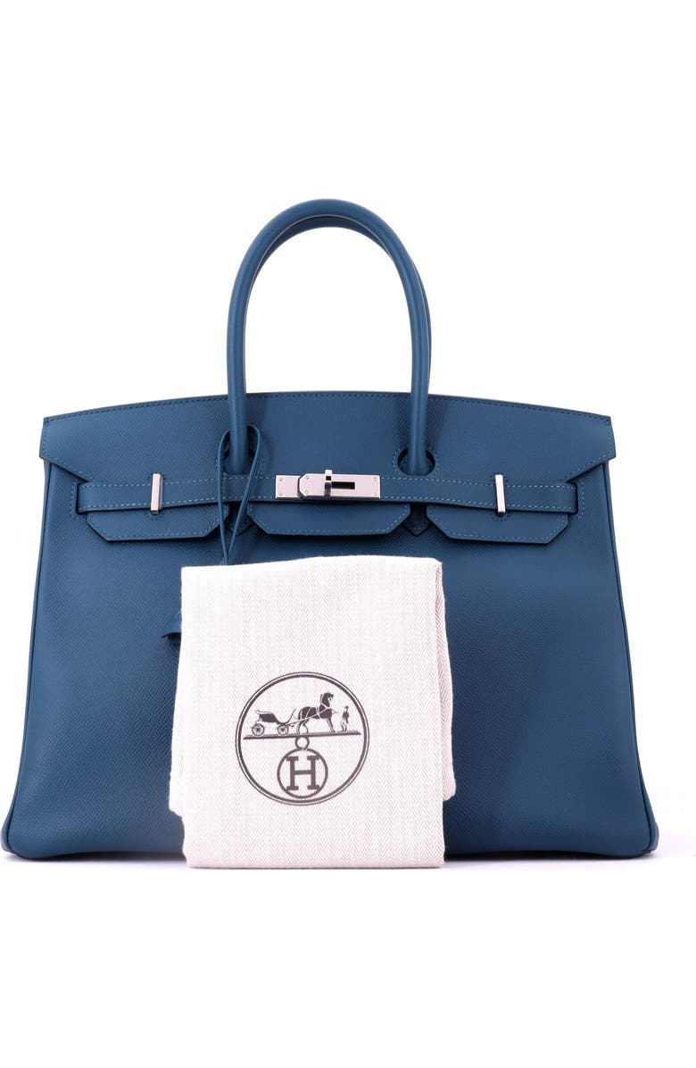 Pre-Owned Hermes Birkin Handbag Blue Epsom with Palladium Hardware 35, Alternate, color, Bleu Tempete