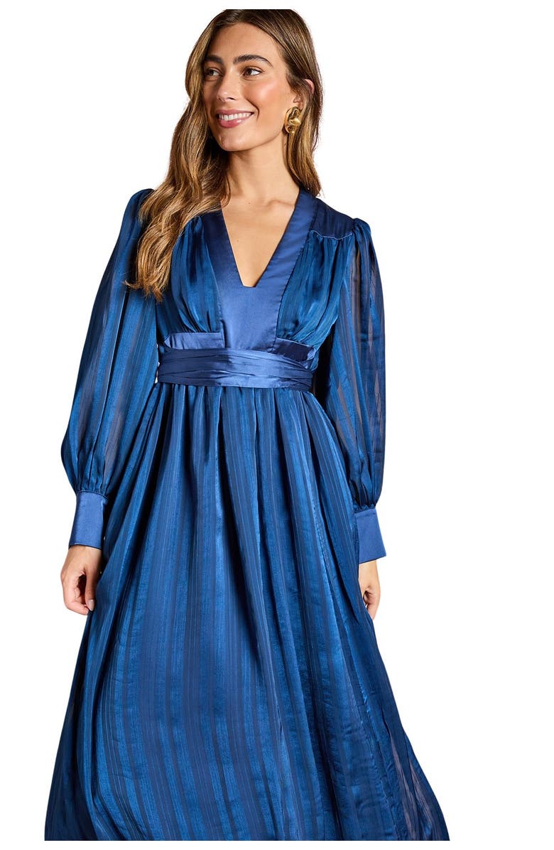 Coast V-Neck Long Sleeve Maxi Dress, Alternate, color, Navy