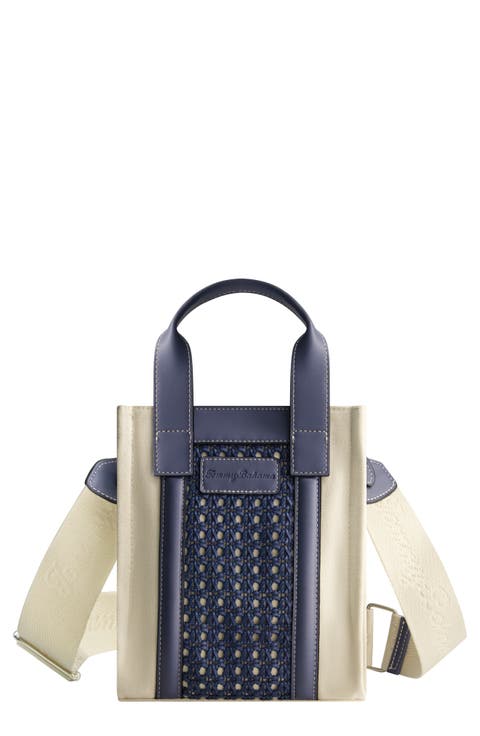 Woven North/South Tote Bag