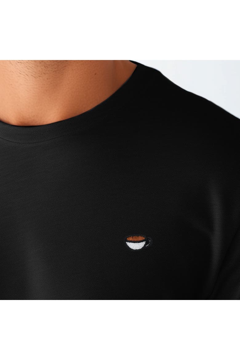 Mens Lil Coffee Jersey Tee, Alternate, color, Black