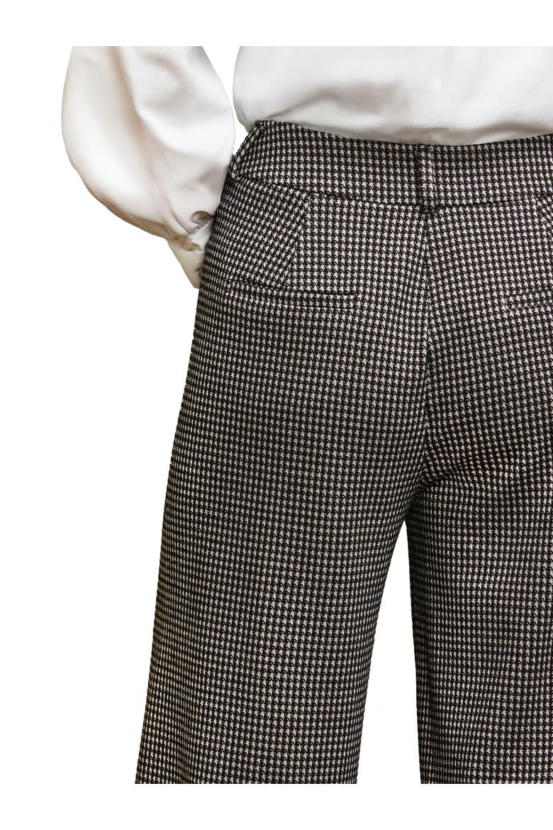 Tailored Wide Leg Houndstooth Trousers, Alternate, color, Grey