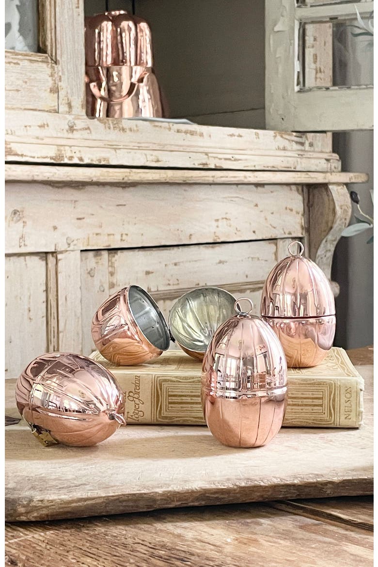 CMK Vintage Inspired Copper Handmade Egg Ornaments, Alternate, color, Copper