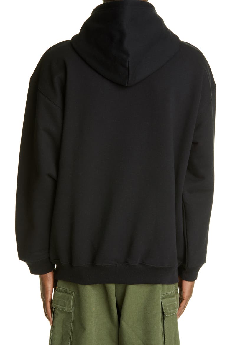 Copyright Logo Oversize Men's Hoodie, Alternate, color, BLACK/ WHITE