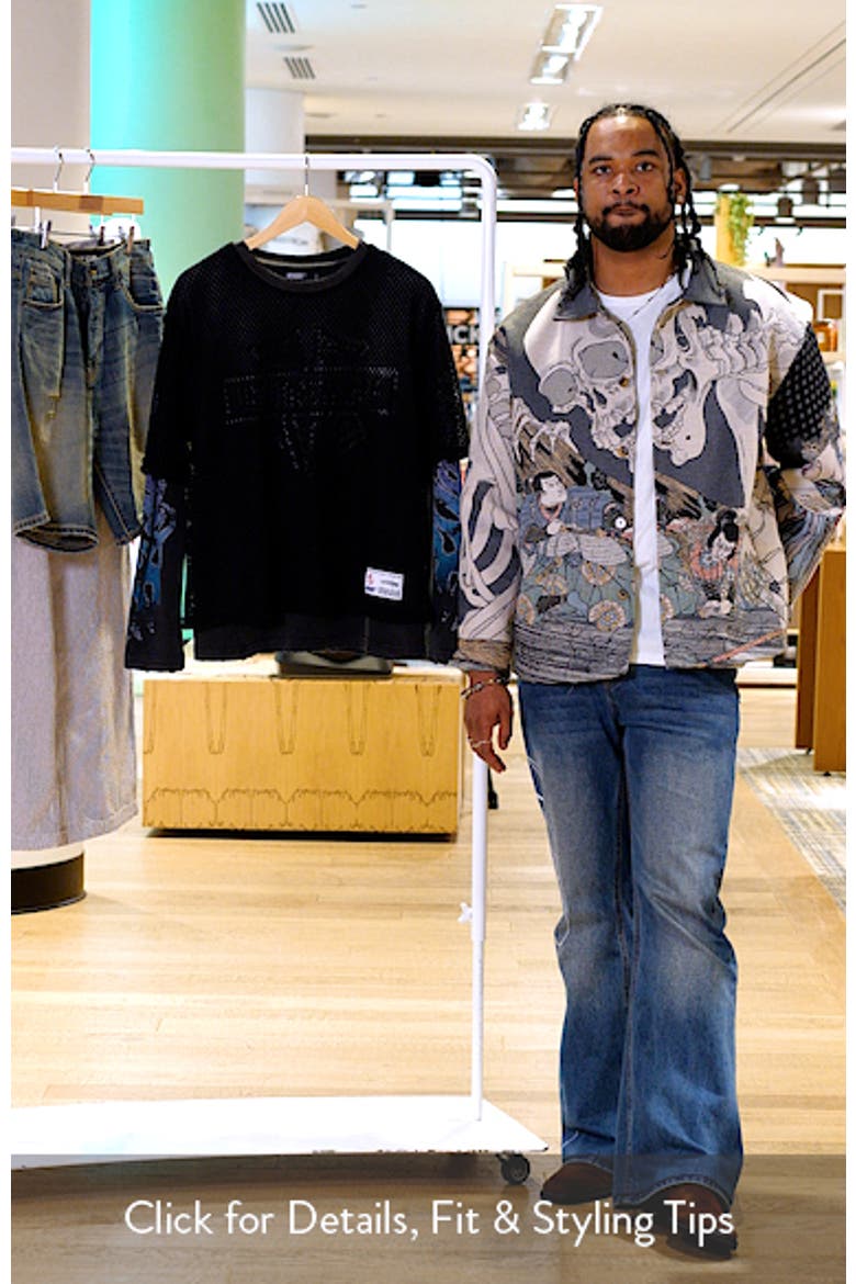 Mesh Overlay Long Sleeve Graphic T-Shirt video