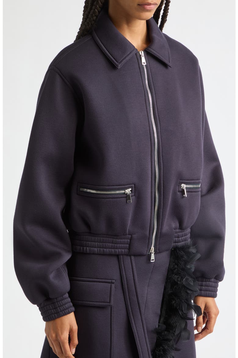 Viscose Knit Zip Jacket, Alternate, color, BLUE BLACK