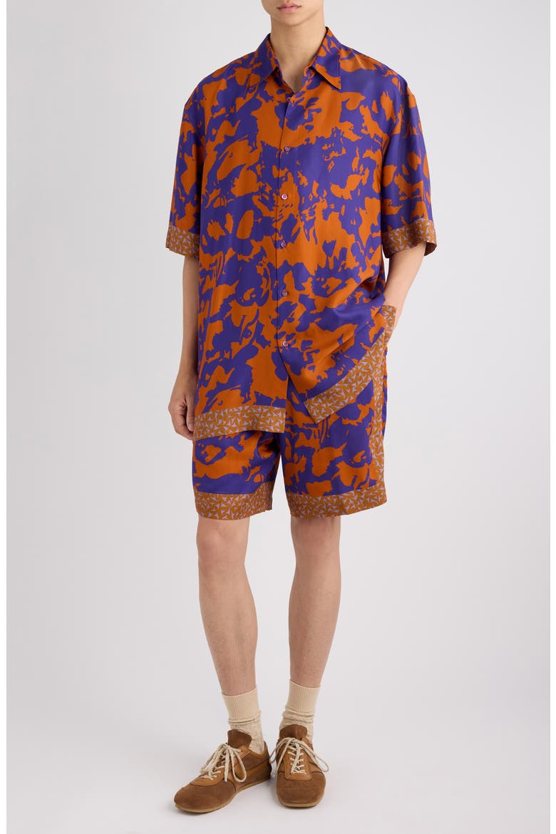Cassidy Short Sleeve Button-Up Shirt, Alternate, color, ORANGE