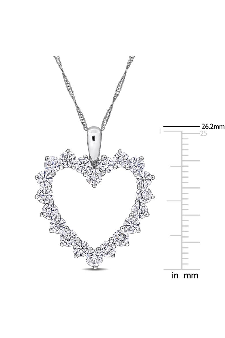 Lab-Grown Diamond Open Heart Necklace 14k, Alternate, color, White Gold