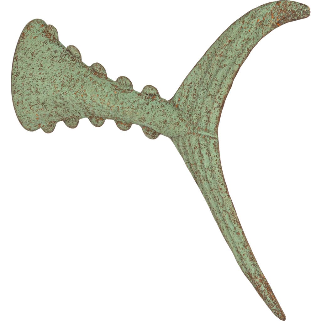 Storied Home Distressed Metal Tuna Tail Accent Décor In Green