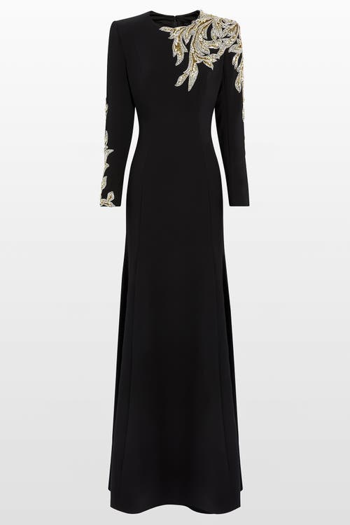 Jenny Packham Honor Sequin-embellished Maxi Gown In Black