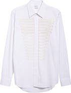 McQueen Ceremonial Soutache Embellished Cotton Poplin Button-Up Shirt