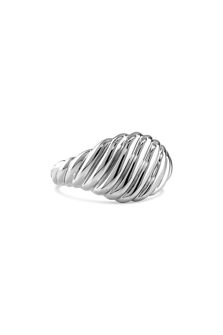 Tapered Rope Band Ring, Alternate, color, SILVER