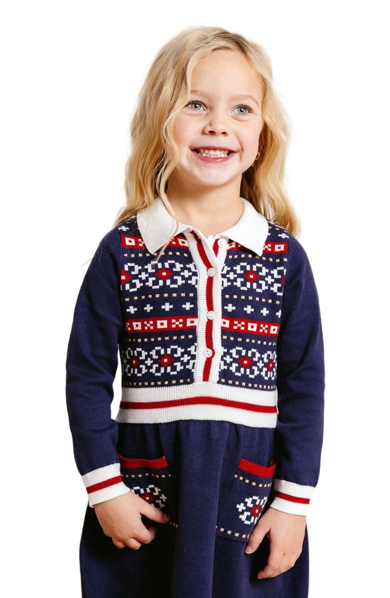 Hope & Henry Girls' Organic Nordic Sweater Dress, Kids, Alternate, color,