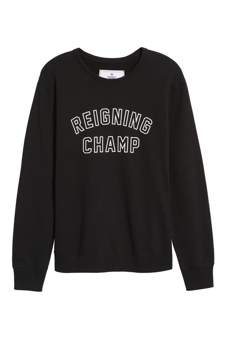 Varsity Logo Sweatshirt, Alternate, color, BLACK/ WHITE