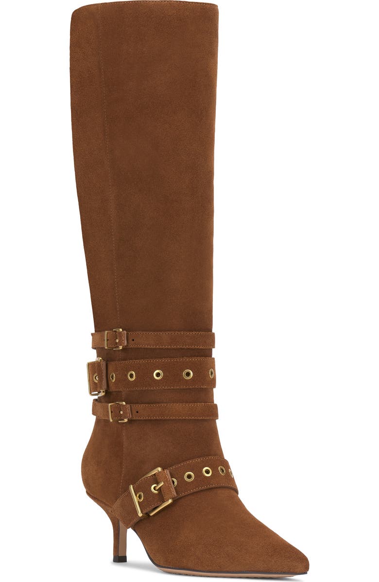 Vince Camuto Tyleen Pointed Toe Knee High Boot, Main, color, Burnt Sugar Verona