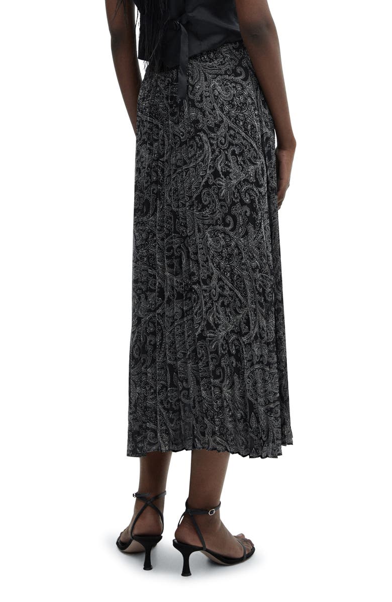 MANGO Paisley Pleated Midi Skirt, Alternate, color, 