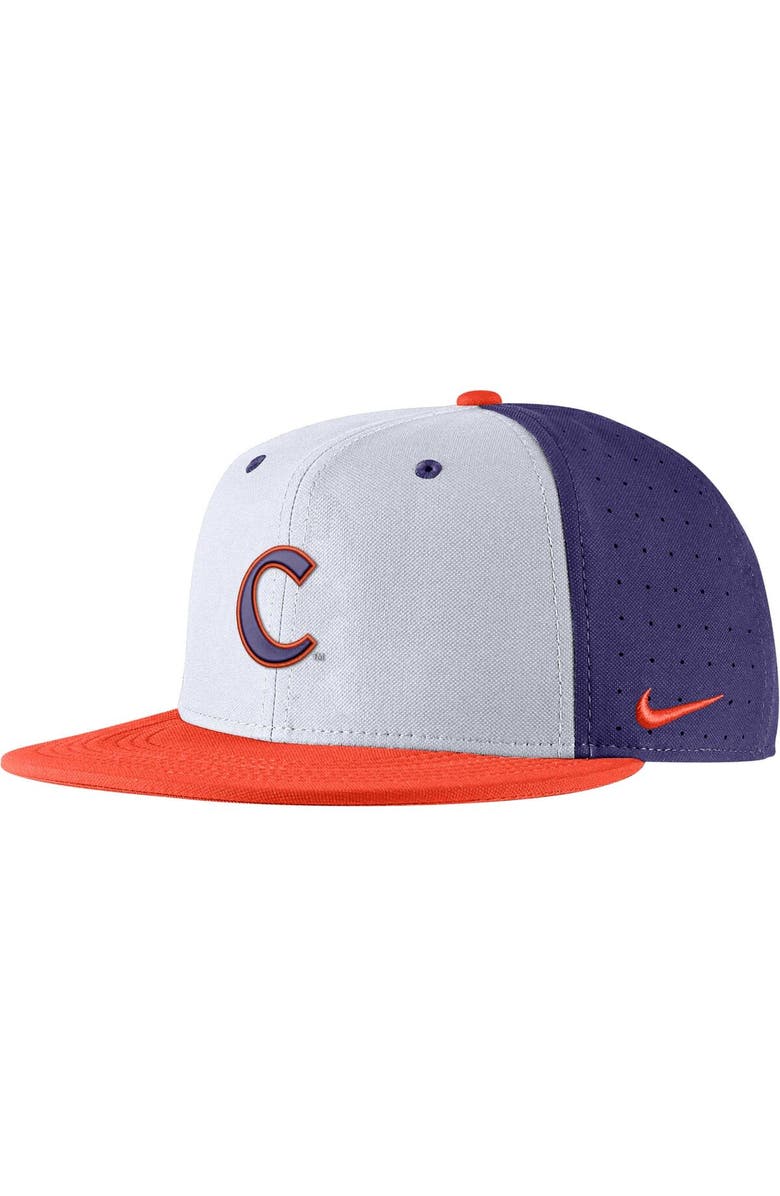 Nike Men's Nike White Clemson Tigers Aero True Baseball Performance Fitted Hat, Main, color, 