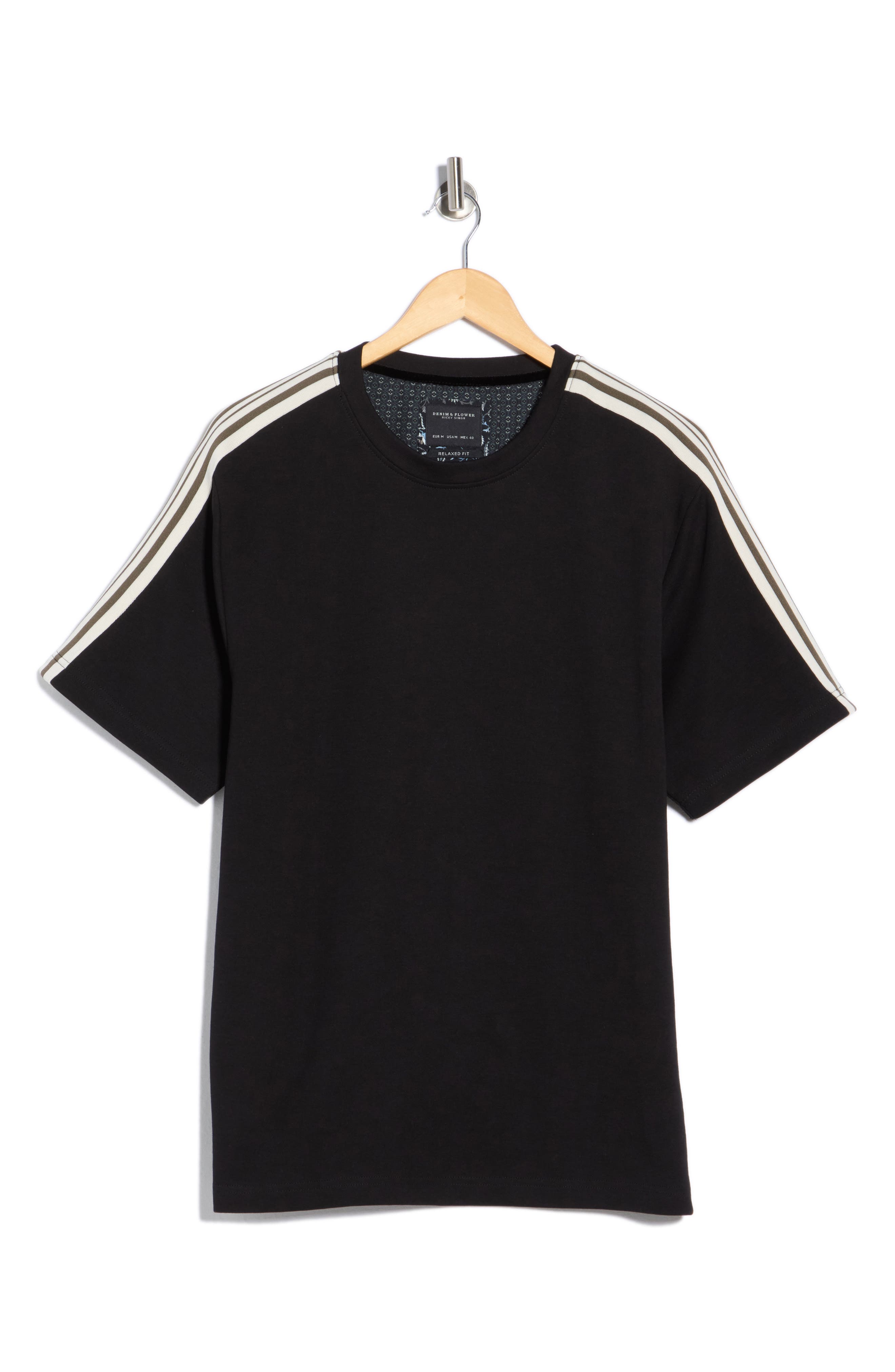 DENIM AND FLOWER Shoulder Stripe T-Shirt