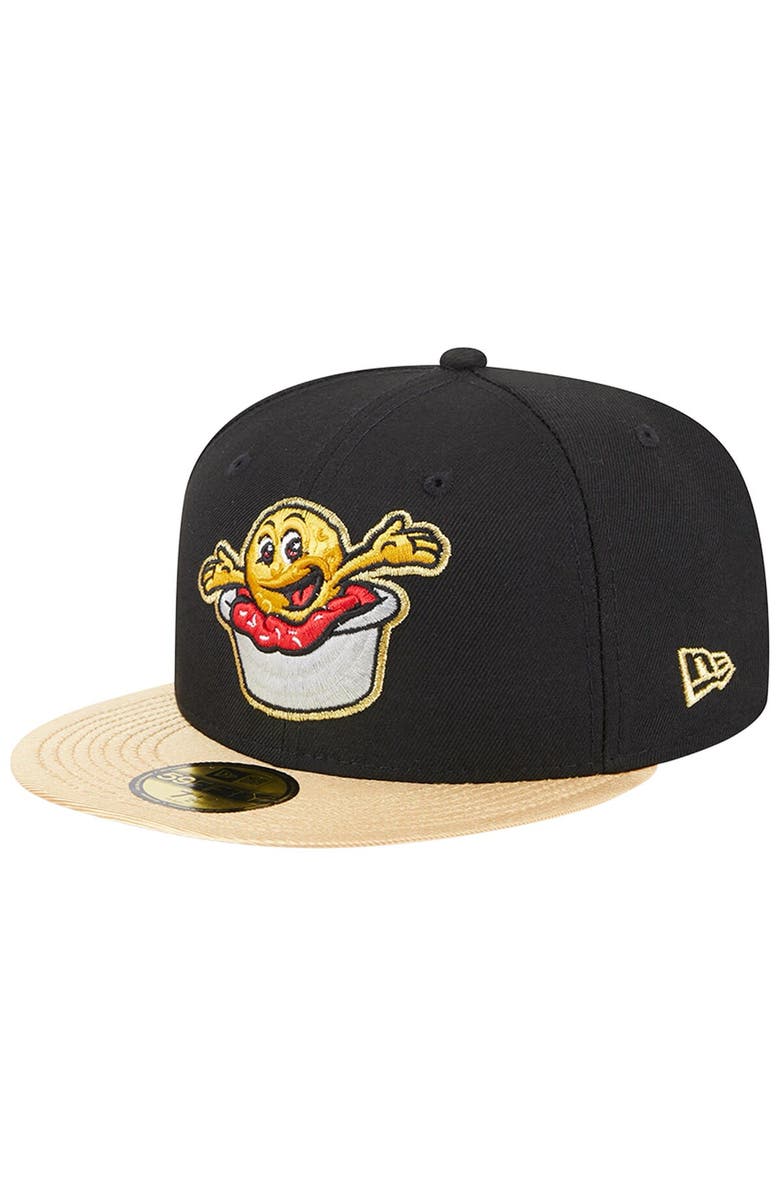 New Era Men's New Era Black Akron RubberDucks Theme Nights Akron Sauerkraut Balls  59FIFTY Fitted Hat, Main, color, Black