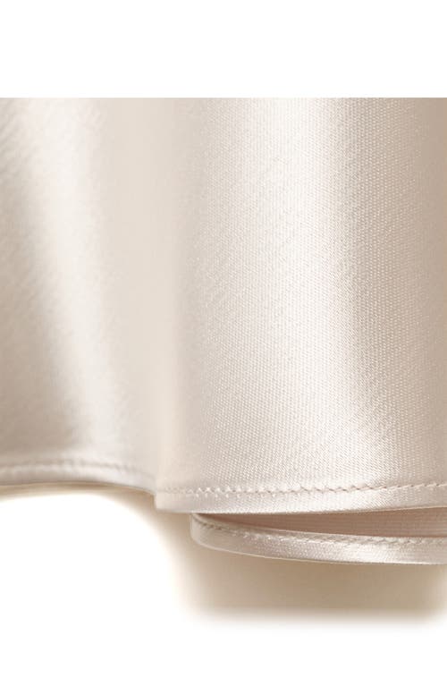 Mango Bias Cut Satin Midi Skirt In Silver