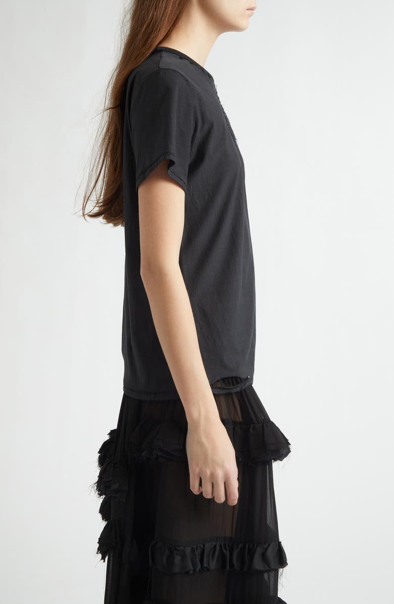 Meruert Tolegen Beaded Merrow Stitch Jersey T-Shirt, Alternate, color, Black