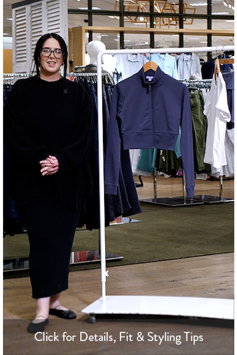 Crop Stretch Cotton Blend Track Jacket video