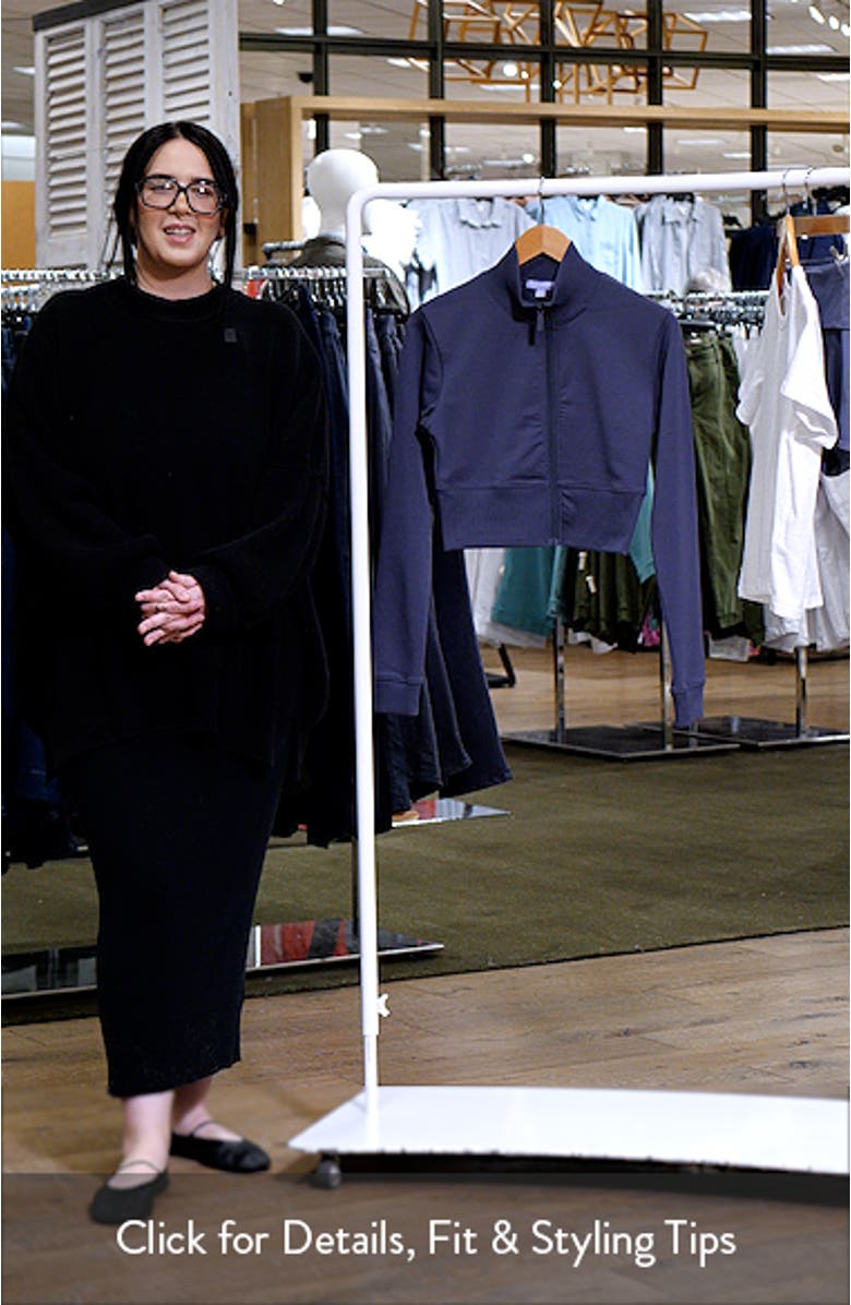 Crop Stretch Cotton Blend Track Jacket, sales video thumbnail