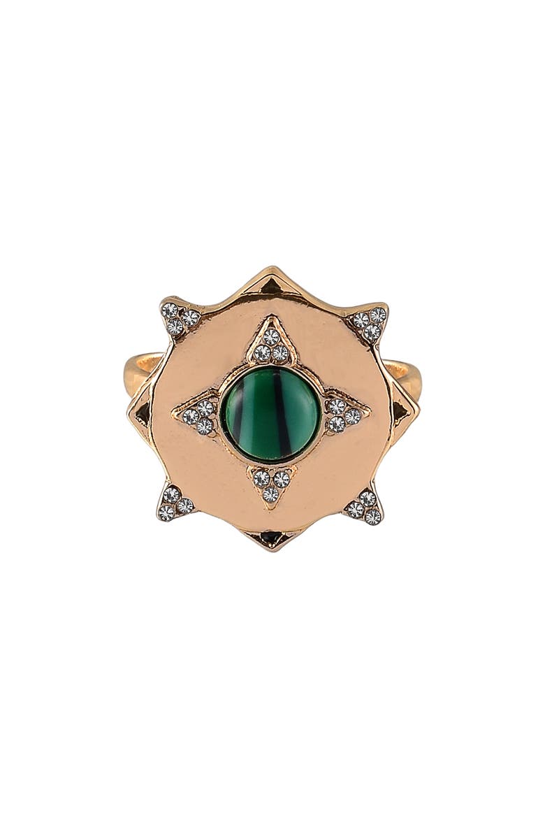 Stone Round Cocktail Ring, Alternate, color, GREEN