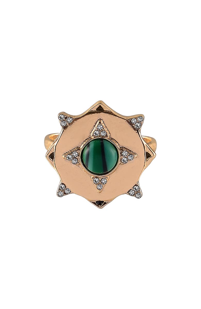 Rachel Roy Stone Round Cocktail Ring, Alternate, color, Green