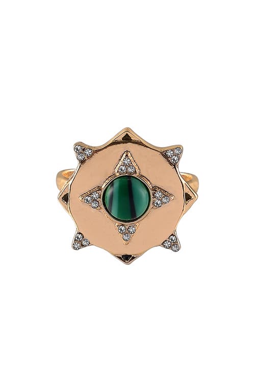 Rachel Roy Stone Round Cocktail Ring In Gold