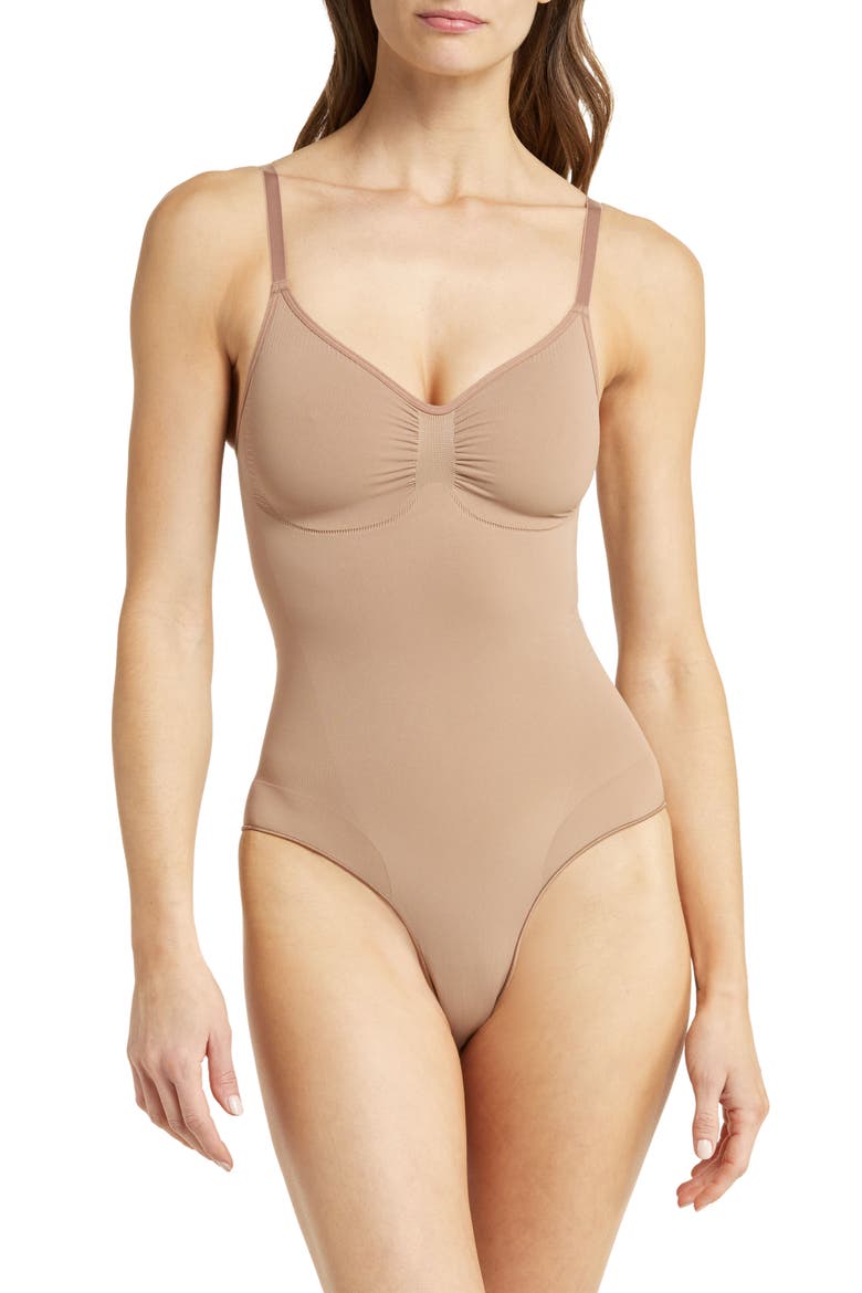 Seamless Sculpt Brief Bodysuit, Main, color, SIENNA