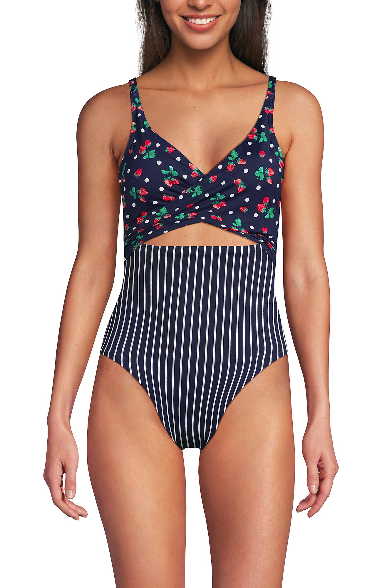 Navy Berry Dot/Stripe Mix