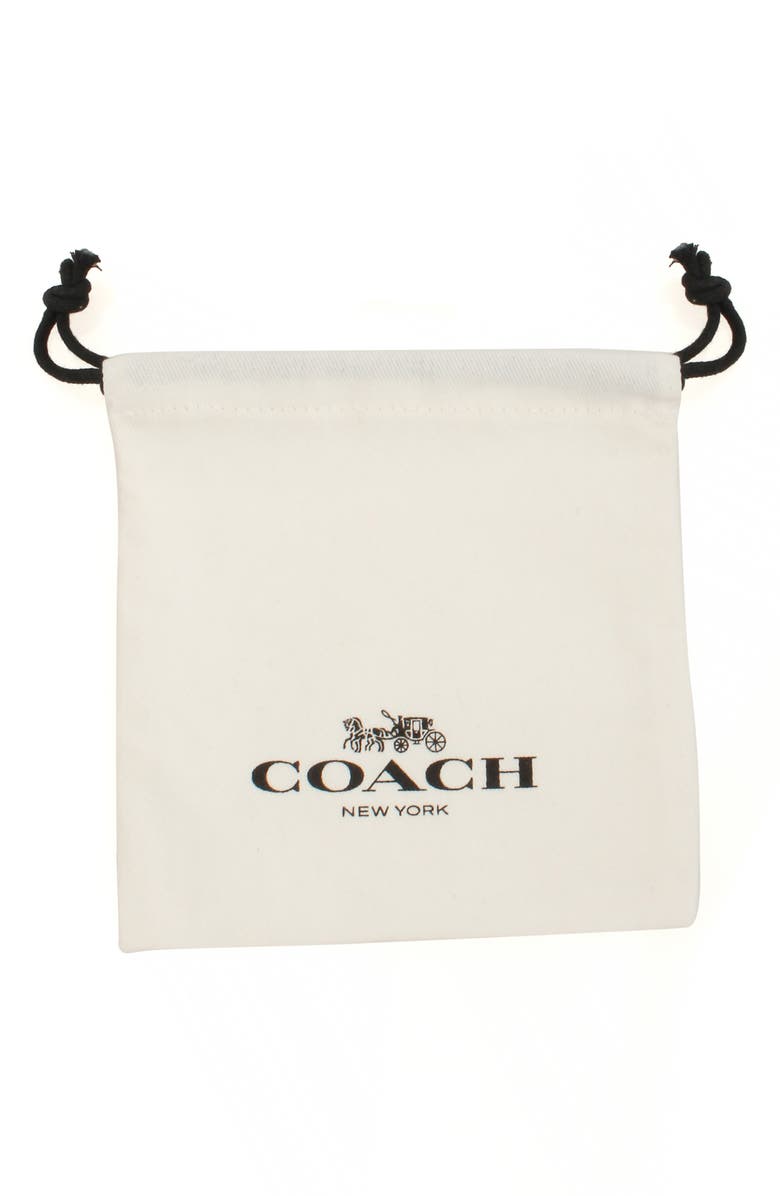 COACH Tea Rose & Sculpted C Pendant Necklace, Alternate, color, White/ Gold