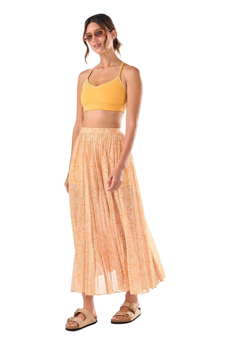 Pleated Active Coverup Skirt, Main, color, APRICOT BATIK