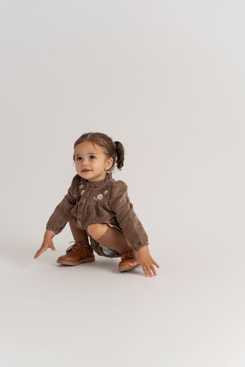 Velvet Embroidered Floral Bubble Romper, Alternate, color, Off White