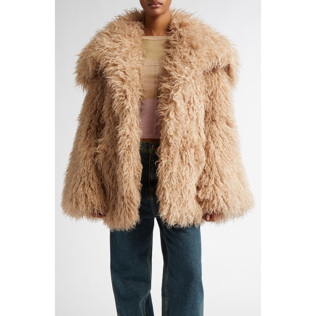 Eckhaus Latta Shag Oversize Faux Fur Coat in Goldendoodle